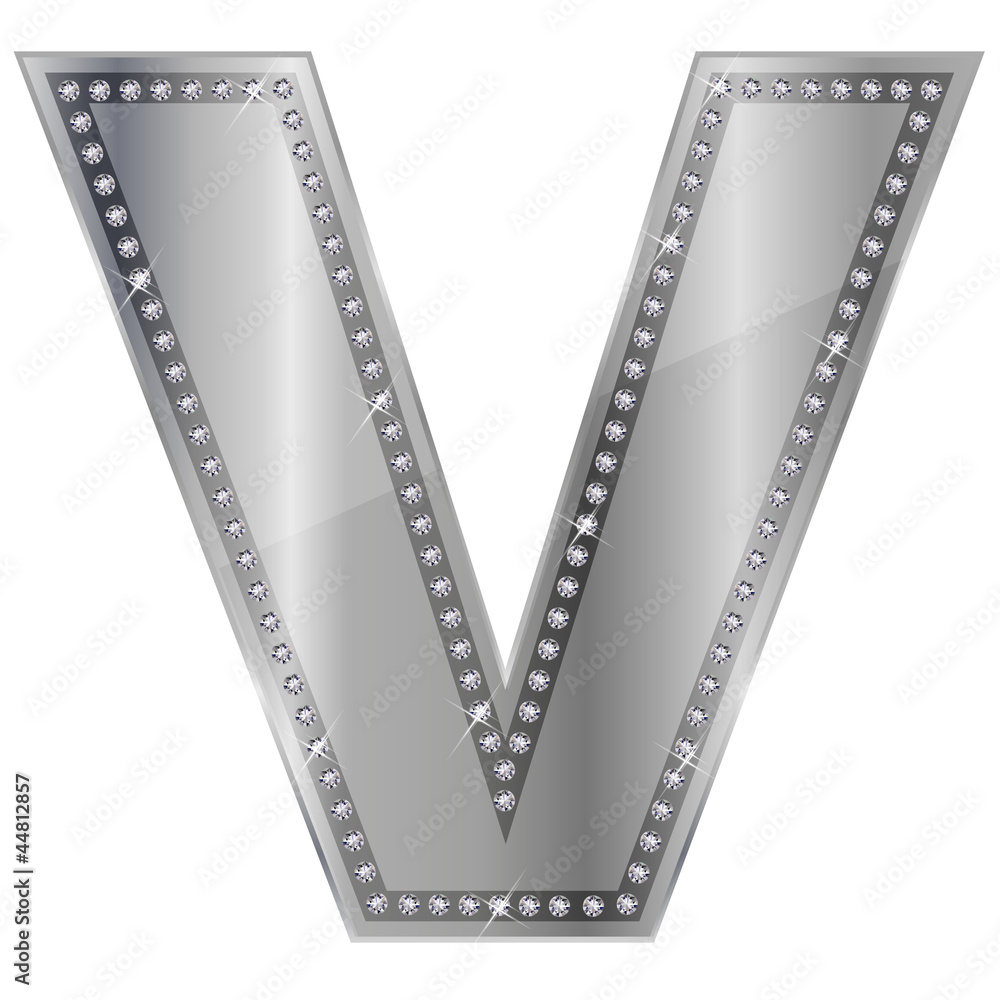 V　アルファベット　ダイヤモンド　銀