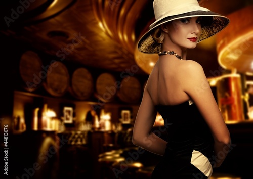 Woman in luxury club interior photo