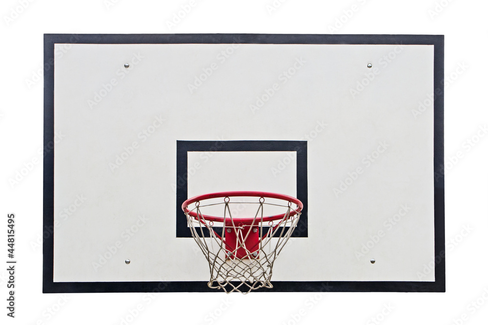 Basketball hoop on white background