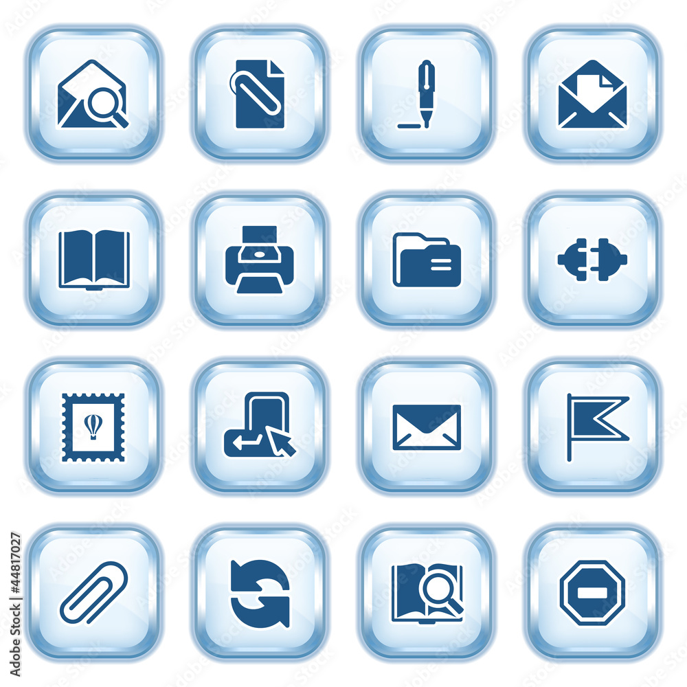 E-mail web icons on glossy buttons. E-mail web icons on glossy buttons.