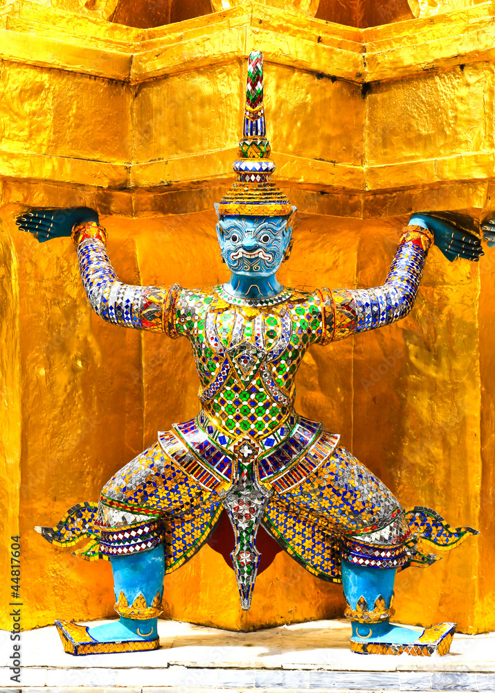 Giant statue of a beautiful Pagoda in Wat Phra Kaew, Thailand