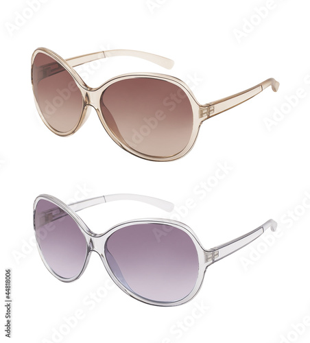 Pair of sunglasses in different colors isolated on white