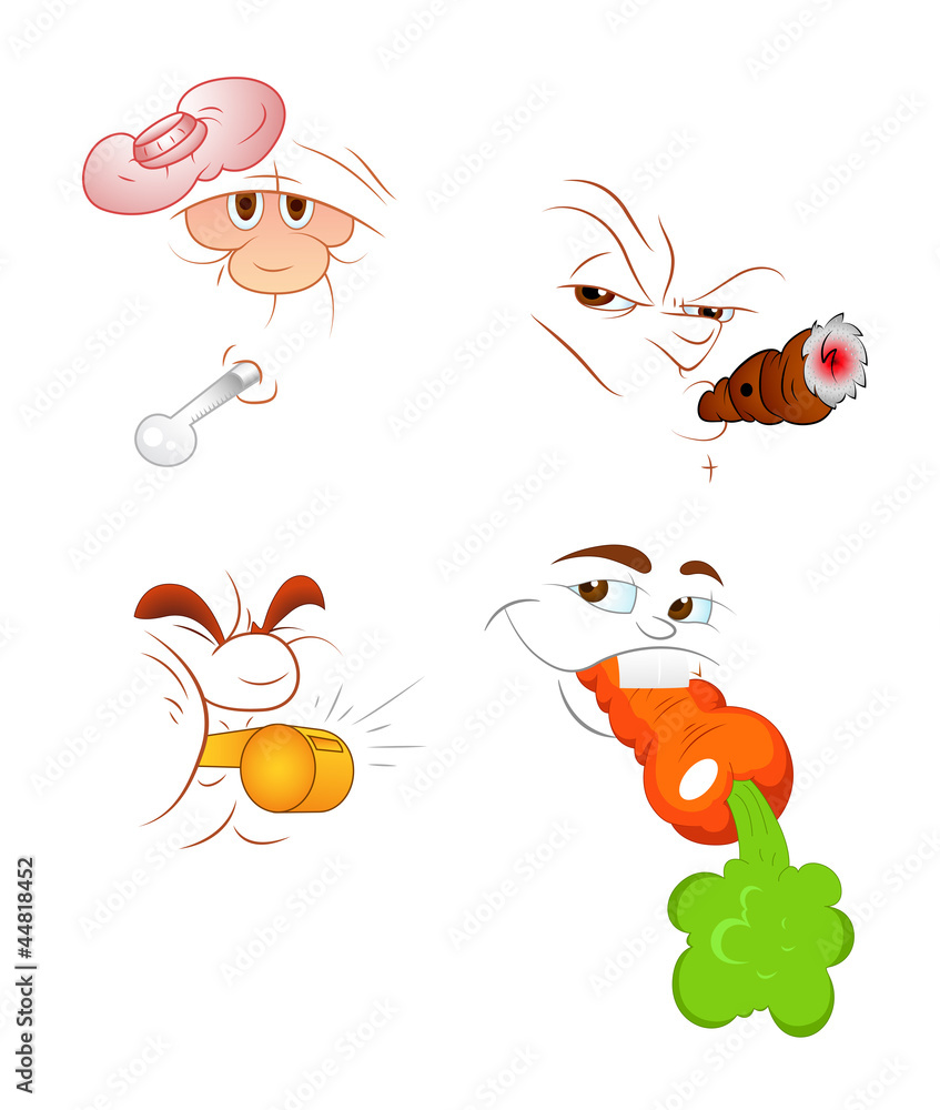 Naklejka premium Cartoon Faces Vectors
