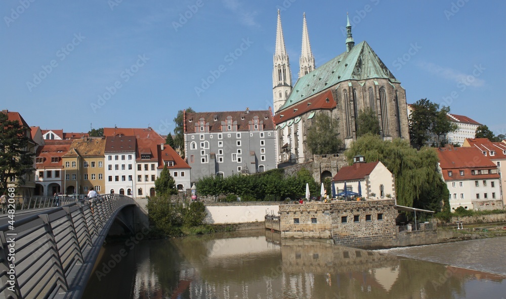 Obraz premium Blick über die Neiße auf Görlitz