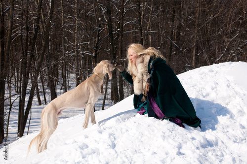 blonde and saluki