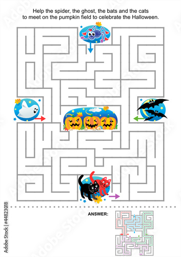Halloween maze game for kids