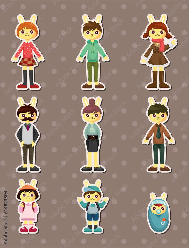 rabbit family stickers rabbit family stickers