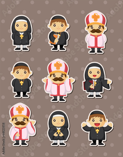cartoon priest stickers