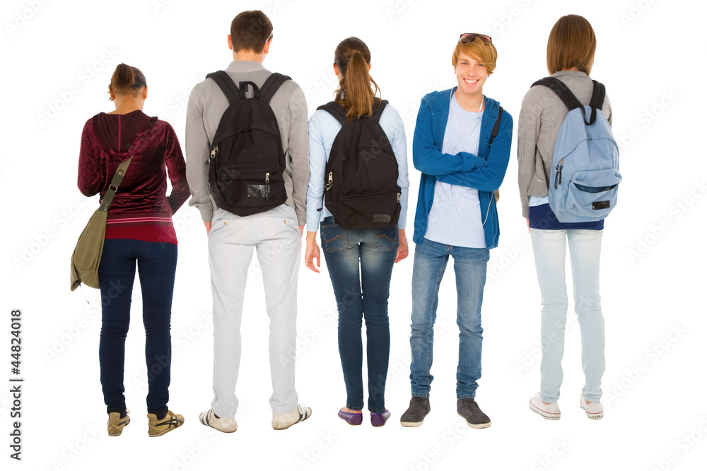 Obraz premium teenage students with backpack