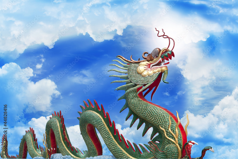 Giant golden Chinese dragon Giant golden Chinese dragon