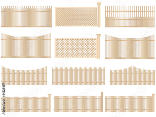 Wooden fence with volume and shadows.