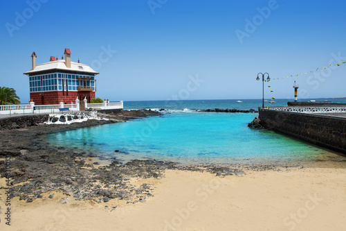 Arrieta Haria beach in Lanzarote coast at Canaries photo