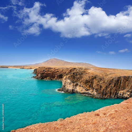 Lanzarote Papagayo turquoise beach and Ajaches