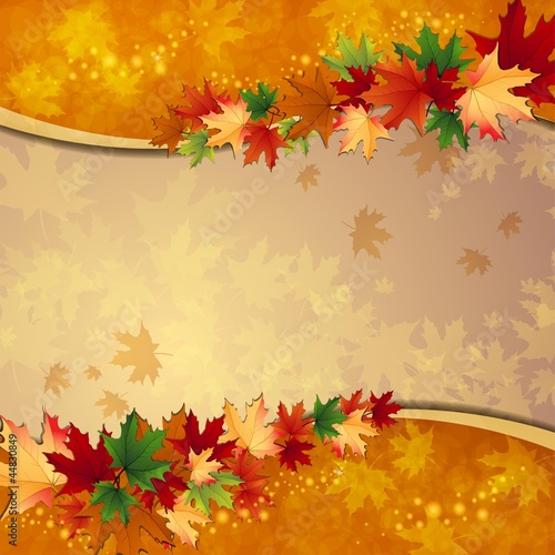 Autumn background with maple leaves