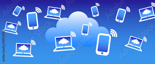 Cloud Phone Computing Background