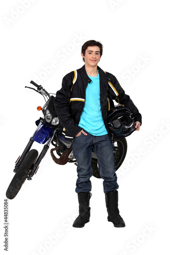 teenager riding a motorbike