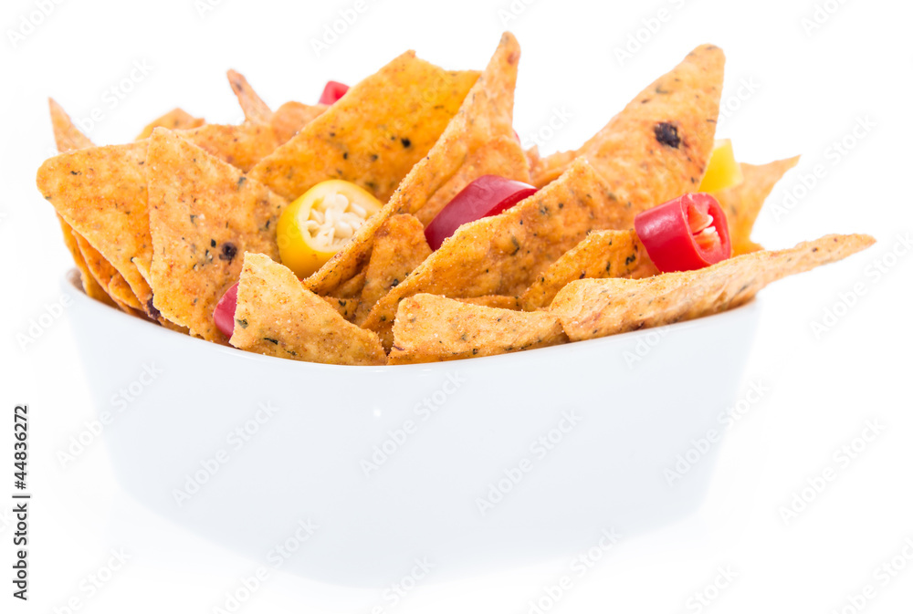 Portion of Nachos isoalted on white Portion of Nachos isoalted on white