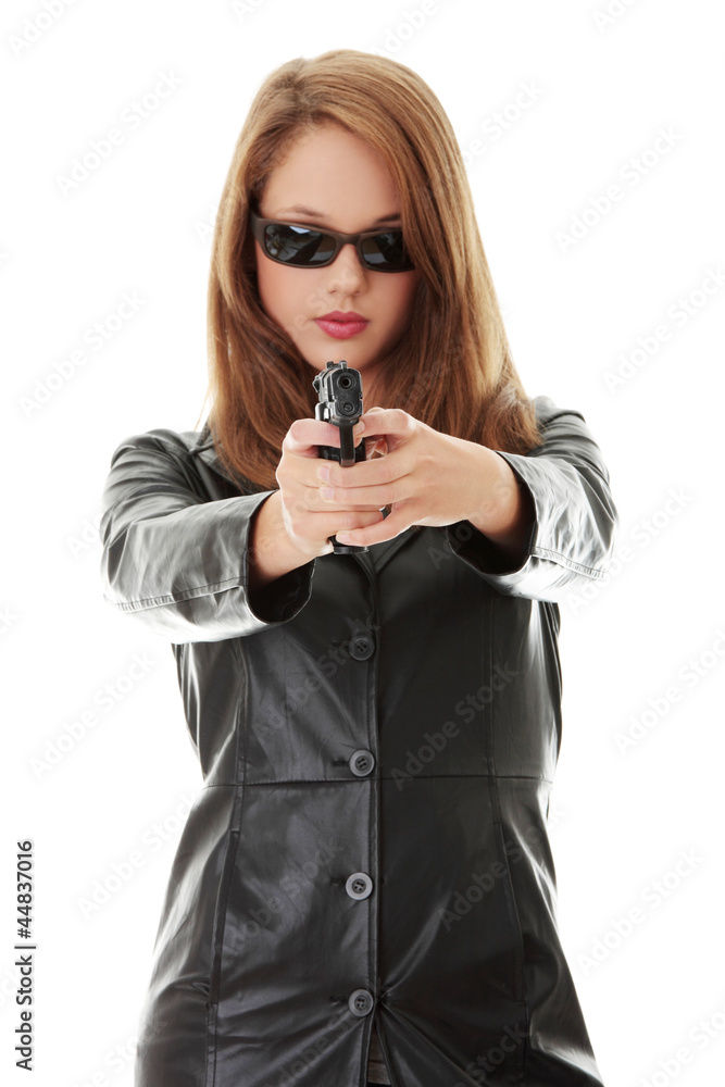 Woman with a gun