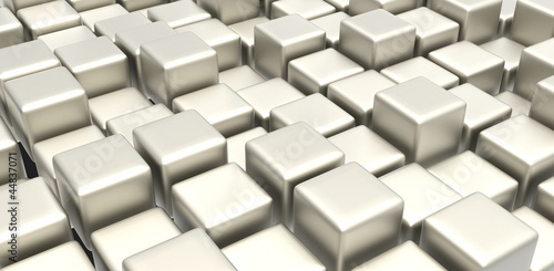 White metal cubes