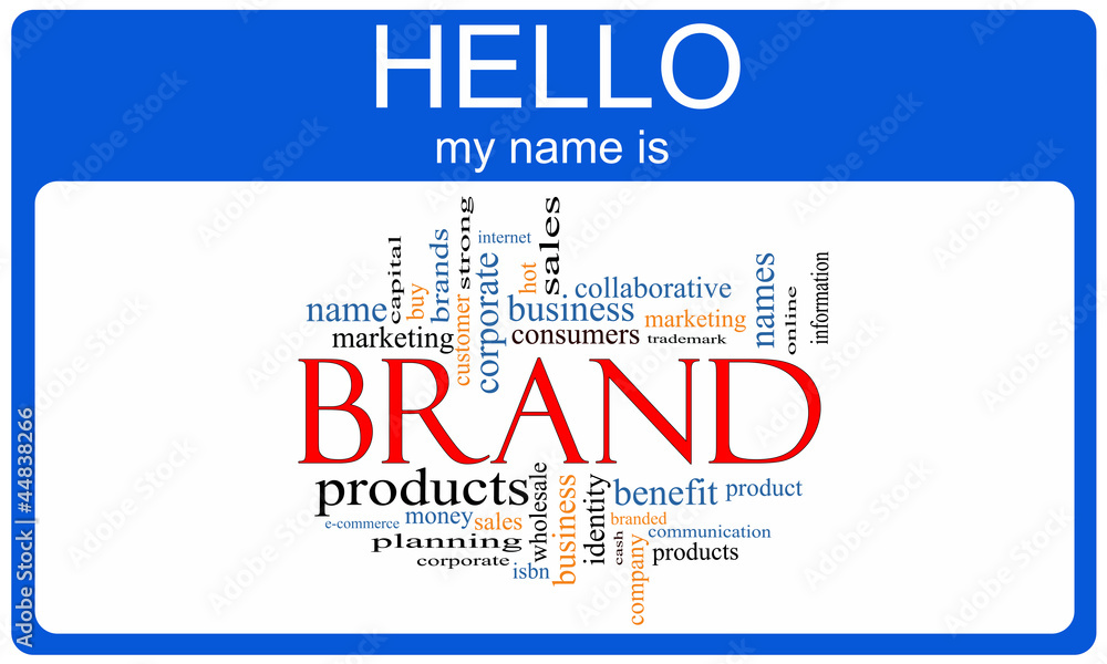 Brand Word Cloud Nametag Concept