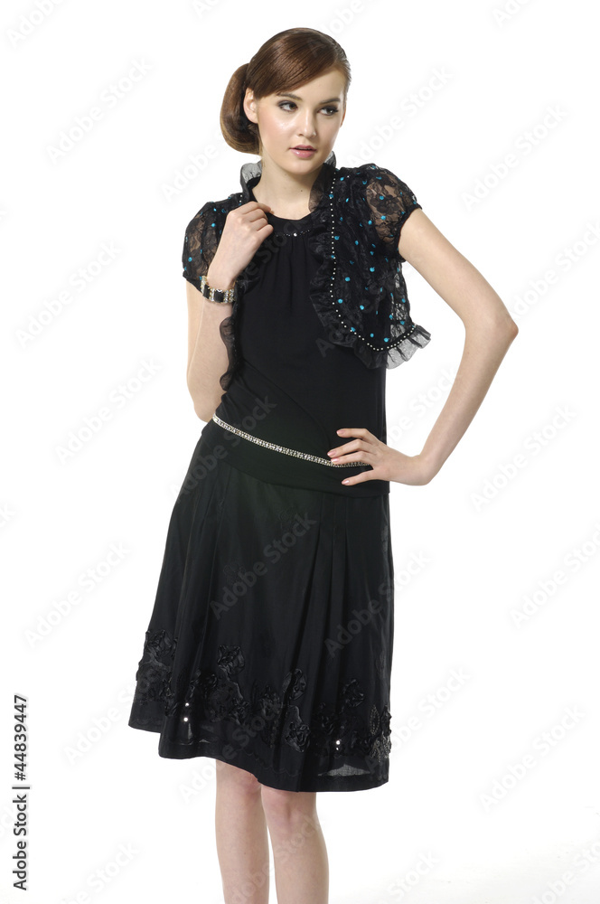 beautiful fashion woman standing up isolated beautiful fashion woman standing up isolated