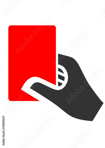 Hand mit roter Karte