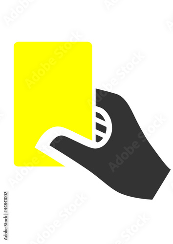 Hand mit gelber Karte