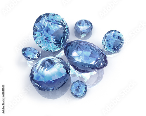 Blue Diamonds on white background