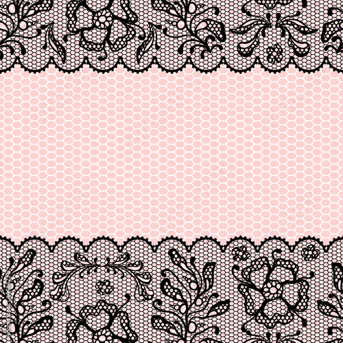 Vintage lace frame, ornamental flowers. Vector texture.