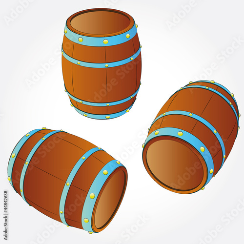 several barrels of alcohol drink storage vector illustration
