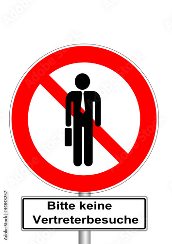 Schild Bitte keine Vertreterbesuche