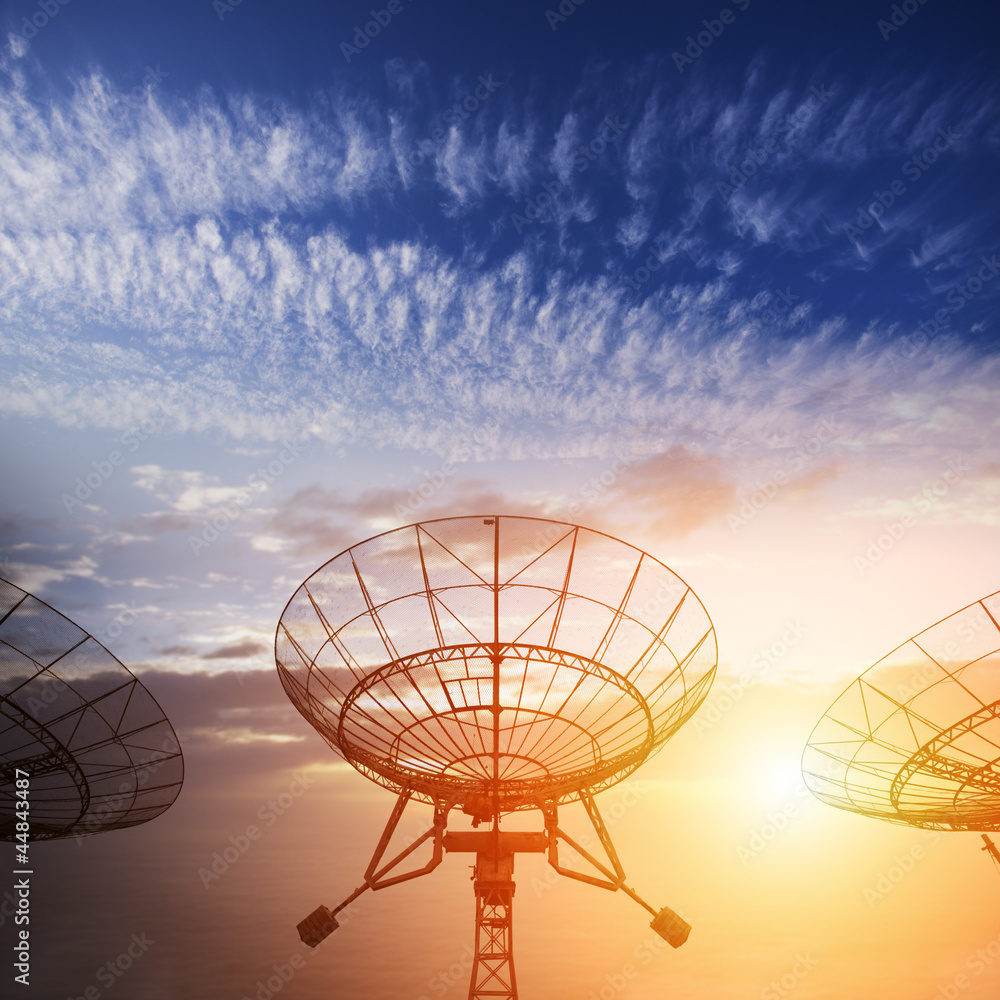 satellite dishes with sunset satellite dishes with sunset