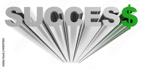 Success 3d text with dollar...