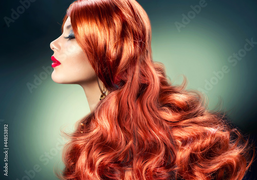 Fashion Red Haired Girl Portrait