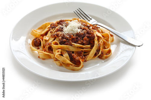 tagliatelle with ragu bolognese sauce, italian pasta cuisine photo