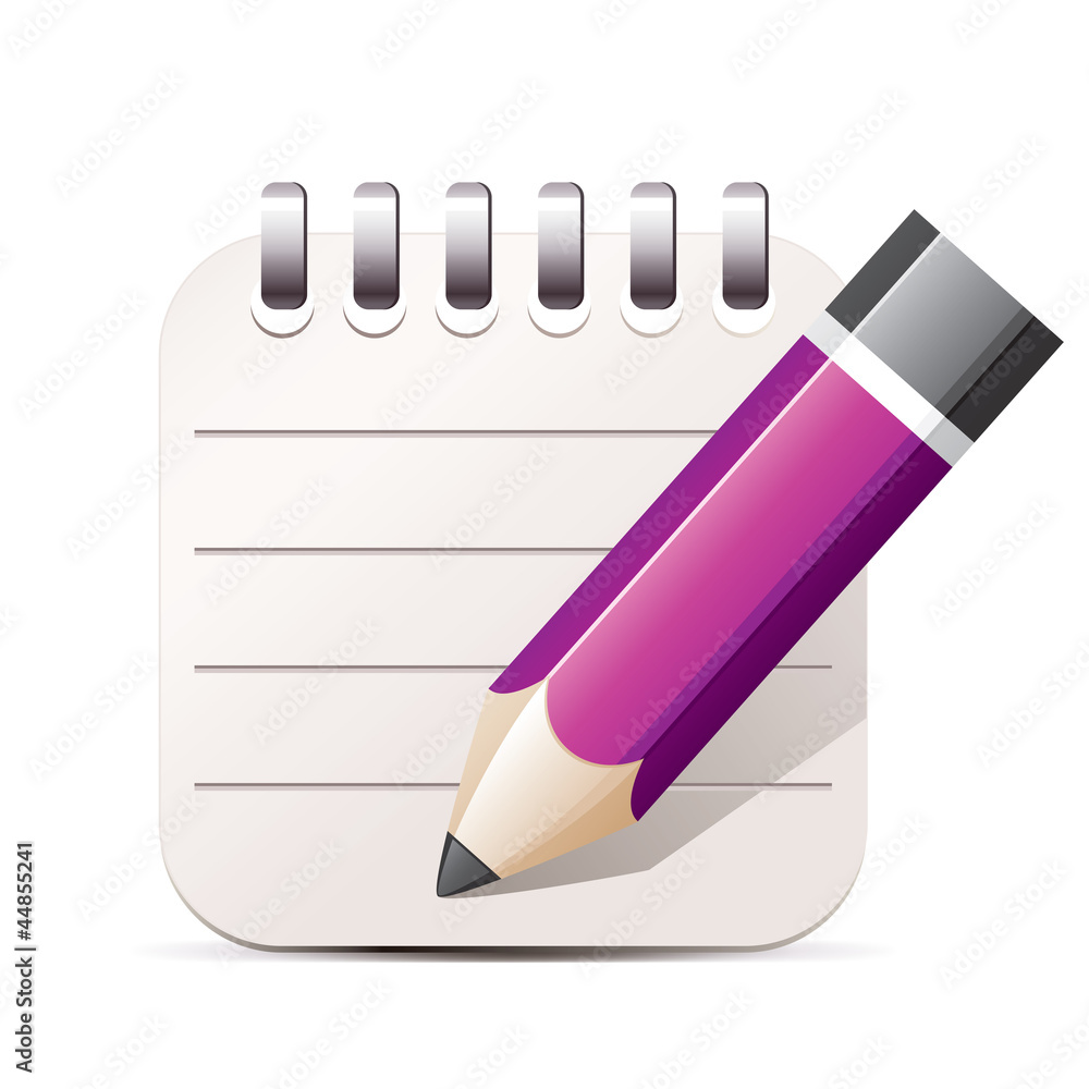 Pencil and notepad icon Pencil and notepad icon