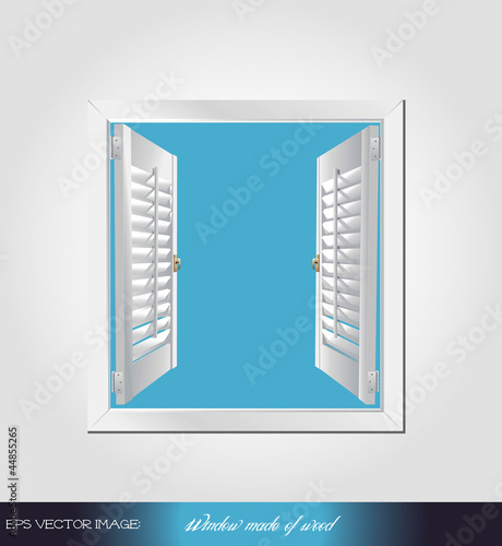 eps Vector image:Window made of wood.