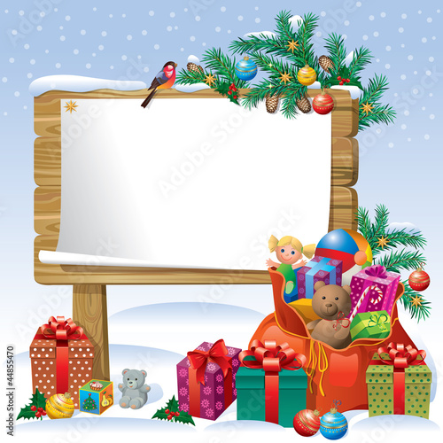 Christmas wooden sign board