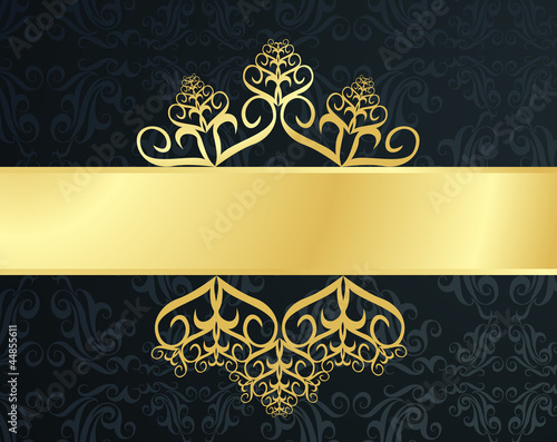 Luxury charcoal and gold gothic book cover