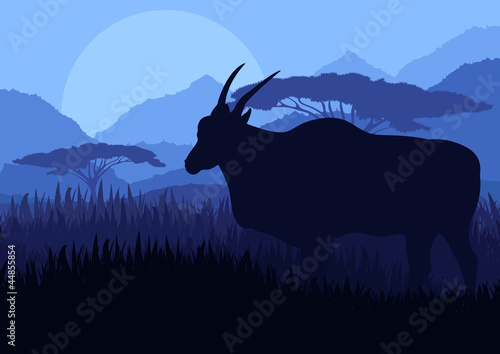 Gazelle in wild Africa mountain landscape vector