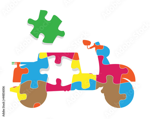 Scooter puzzle vector background
