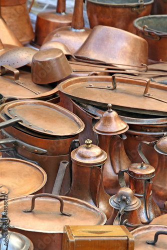 pots pans and ancient copper coffee pots © ChiccoDodiFC