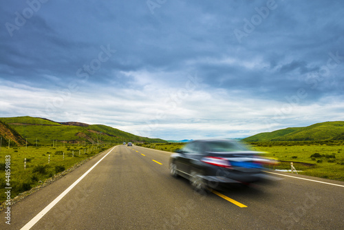 High speed road with cloud