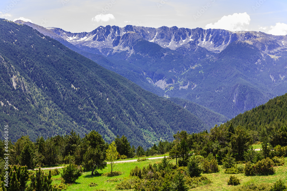 View of the mountains in the Pyrenees