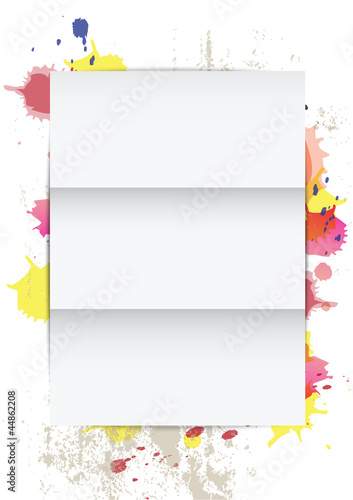 white paper on splatter background