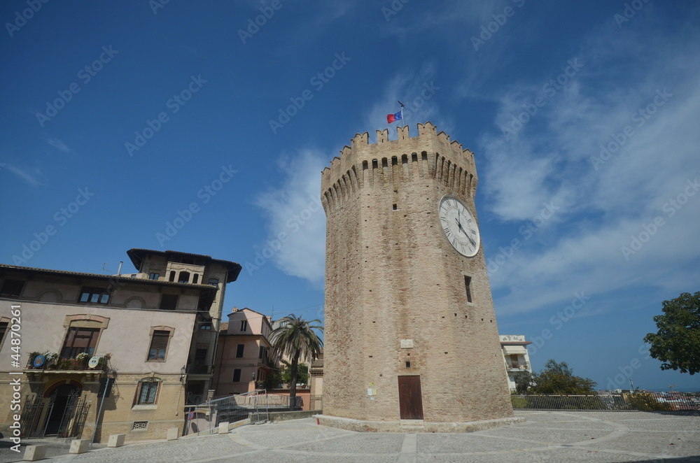 Sacconi's square with tower, San Benedetto del Tronto