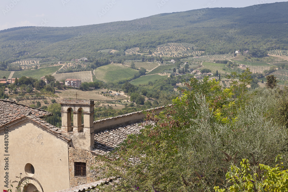 Campiña toscana desde San Gimignano, Italia