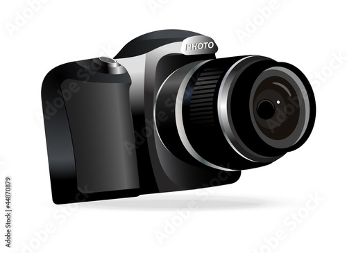 Vector digital camera on white background