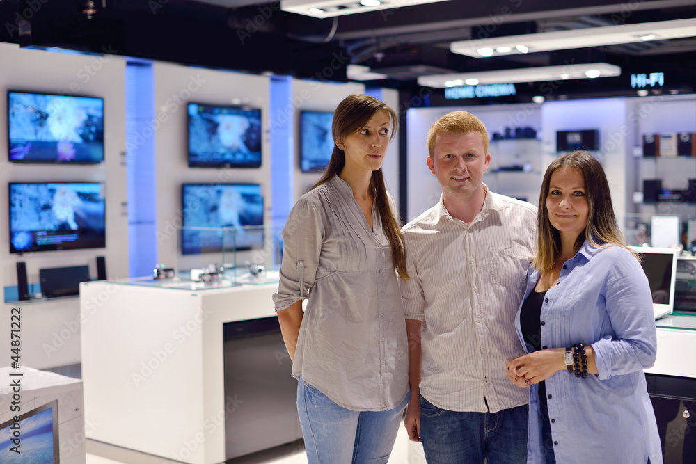 Fototapeta premium people buy in consumer electronics store