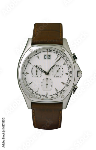 Nice and luxury men wristwatch on white